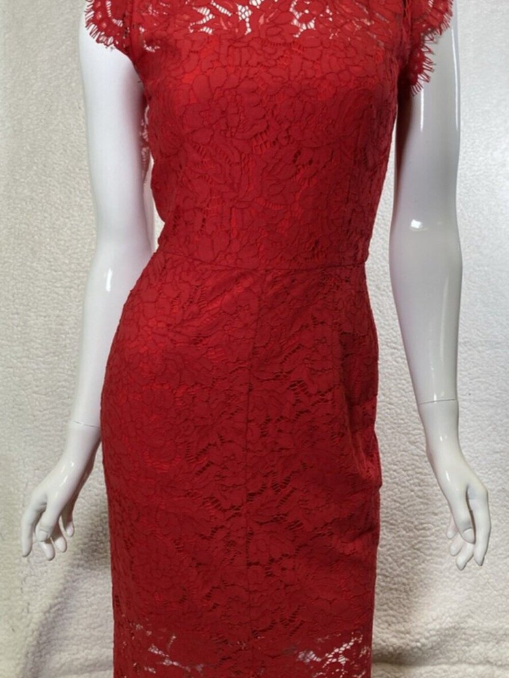 NWT Rachel Zoe Women's Red Floral Lace Gown Size 0